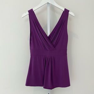 ELIE TAHARI PURPLE SLEEVELESS VISCOSE TOP SIZE SMALL